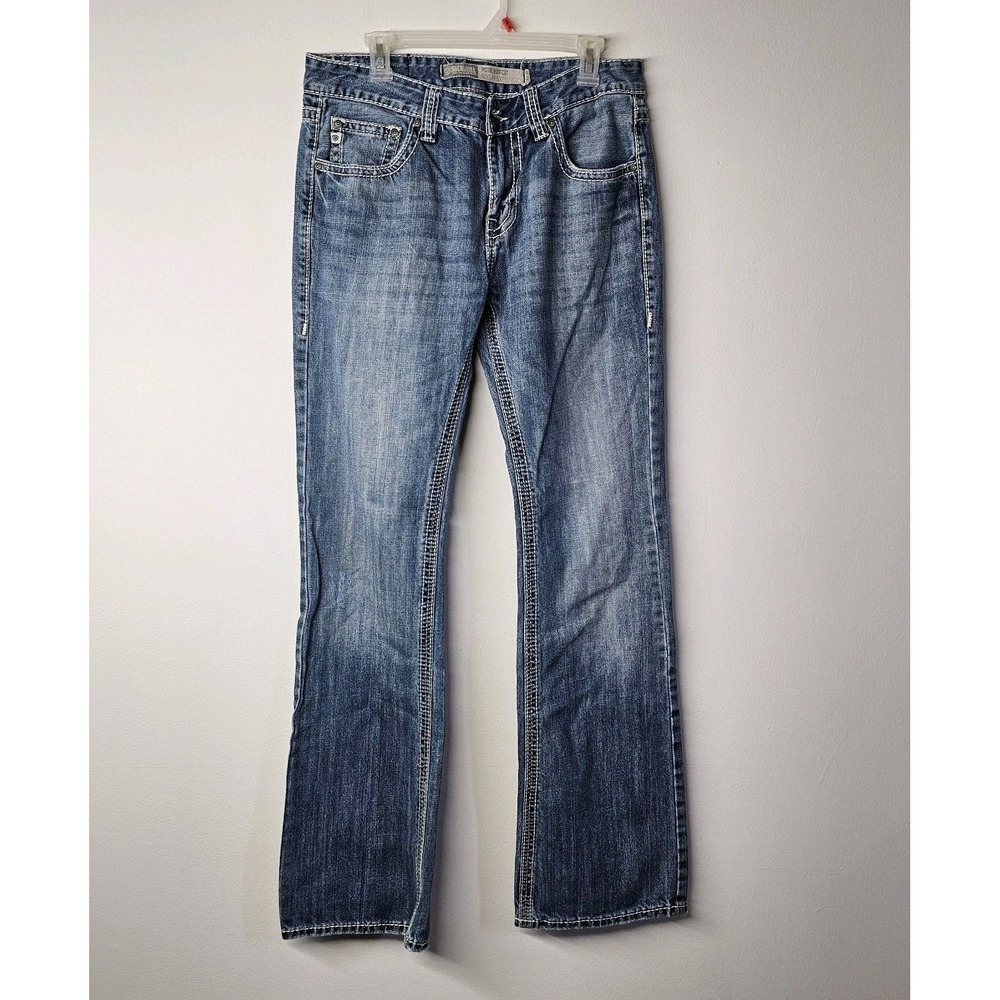 Rock & Roll Men's Pistol Straight Bootcut Jeans Blue 38 (34x34) Cowboy Work